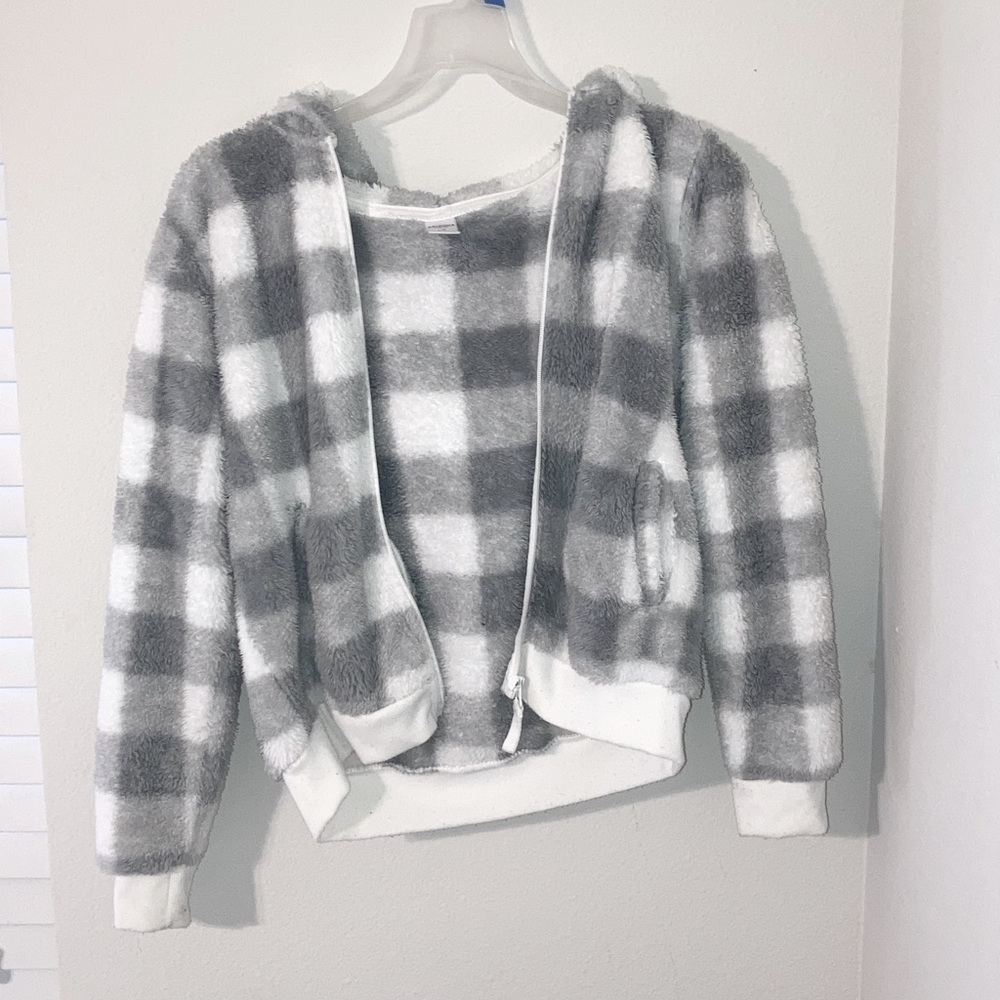Arizona Gray Monochromatic Checkered Patterned Jacket